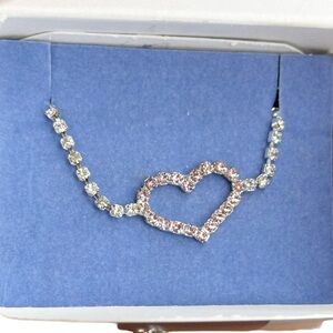 Vintage Y2K Avon NIB Baby Pink Heart Rhinestone Tennis Anklet